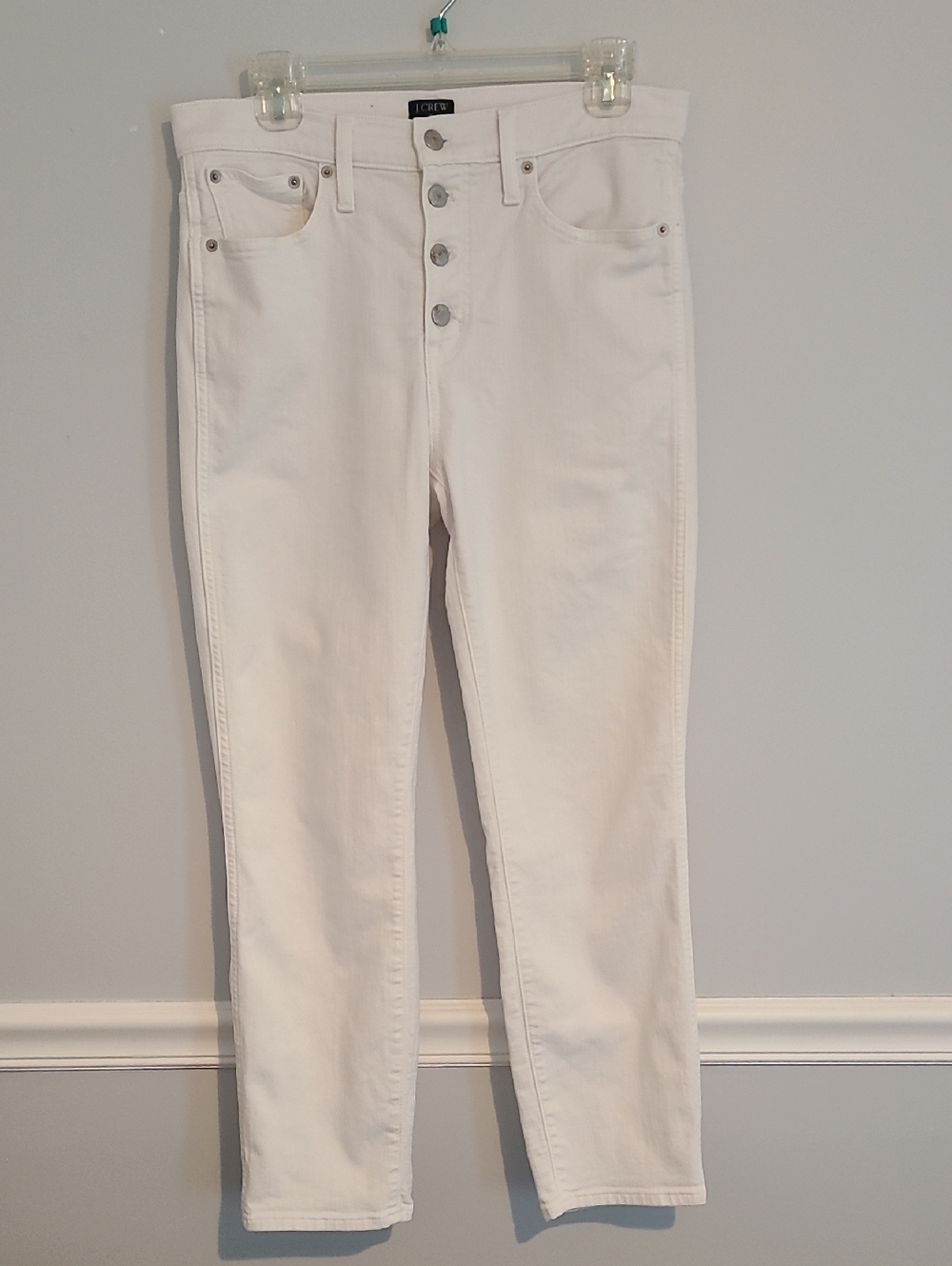 J. Crew White High-Rise Vintage Straight Button-Fly Jeans 29